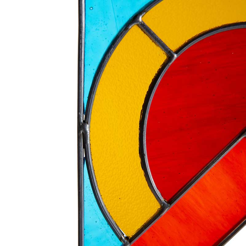 Rainbow Stained Glass Corner Art Bracket - Orange